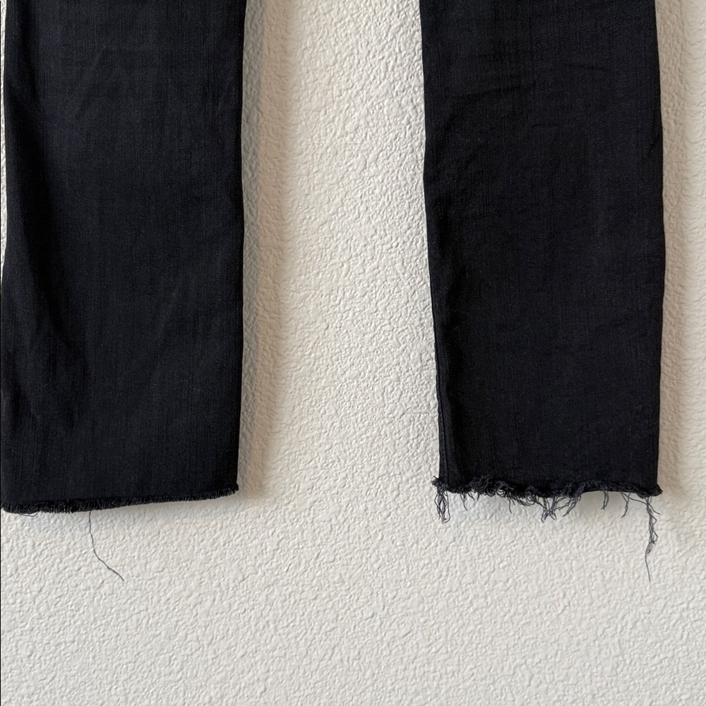Mother Women’s Black Insider Crop Step Fray Not Guilty Distressed hem 26 - Picture 13 of 15